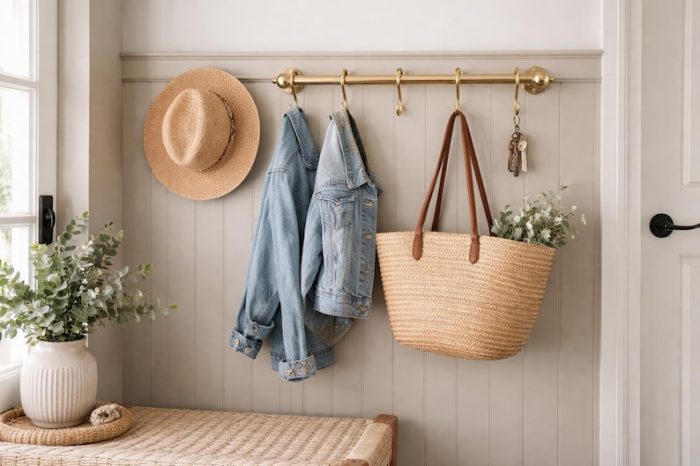 Messing Wandrail met Haken – Keukenrek voor Pannen & Mokken - Afbeelding 4