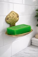 Handgemaakte Messing Wand-Zeepschaal – Marokkaans Gegraveerde Zeephouder voor Badkamer - Afbeelding 3