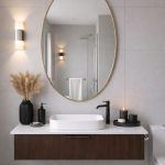 Ovale Handgemaakte Messing Wandspiegel – Antique Finish