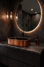 Rechthoekige Gehamerde Koperen Opbouw Wasbak – Moderne Waskom voor op het Blad - Afbeelding 3