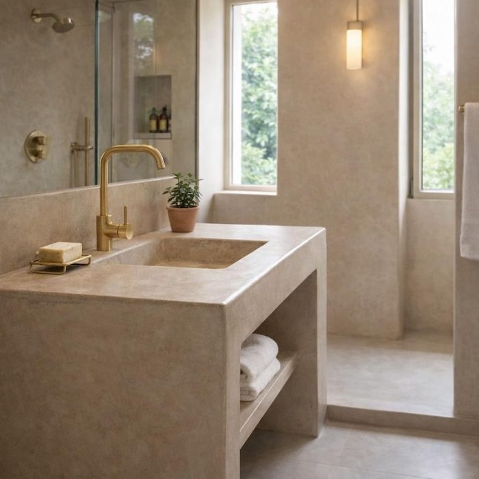 Geborstelde Messing Badkamerkraan – Moderne Ééngreeps Wastafelmengkraan - Afbeelding 2