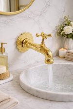 Antique Brass Wall Mount Faucet – Engraved Moroccan Tap - Afbeelding 4