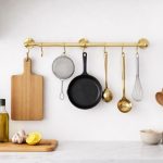 Messing Wandrail met S-haken – Keuken Ophang Organizer Stang