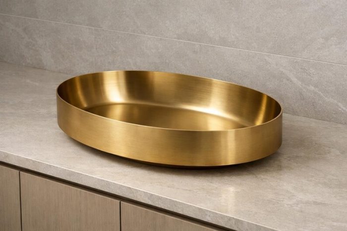 Rustieke Antieke Koperen Wasbak – Opbouw Waskom - Afbeelding 3