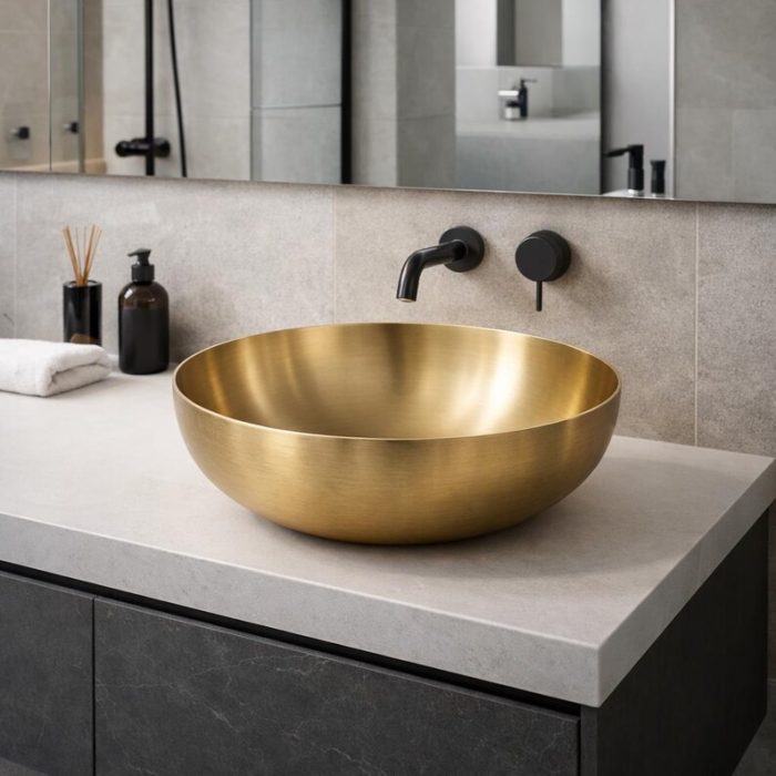 Handgemaakte Antieke Koperen Waskom – Geoxideerd Zwart & Gepatineerd Koper - Afbeelding 3