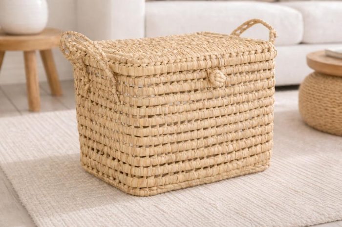 Kleine Rieten Opbergkist 30 cm – Speelgoedkist en Organizer - Afbeelding 2