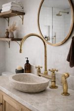 Messing Keukenkraan & Handdouche Set – Brugmodel, Klassiek Design - Afbeelding 2