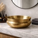 Geborstelde Messing Ronde Opbouw Waskom