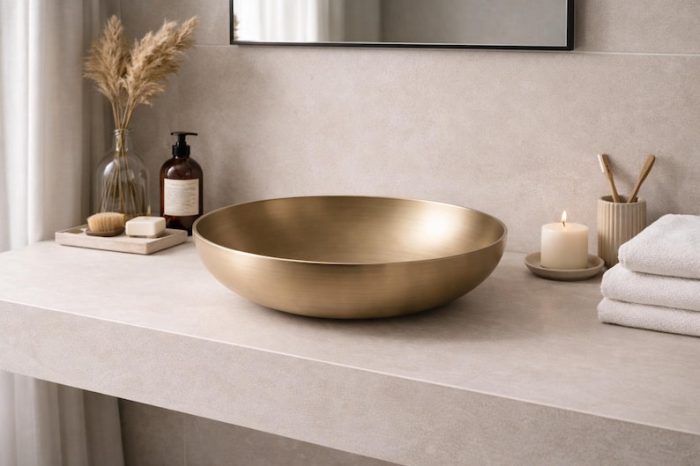 Handgemaakte Antieke Koperen Opbouw Wasbak – Geoxideerd Zwart & Gepatineerd Koper - Afbeelding 3