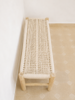 Wooden bench with integrated storage handcrafted from solid eucalyptus wood