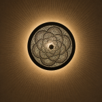 Moroccan Brass Flower Wall Light with handmade pierced rosette pattern and warm decorative glow