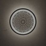 Ornate Brass Medallion Wall Light handcrafted from solid brass with intricate pierced floral detailing