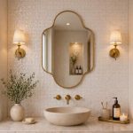 Moroccan Arch Brass Mirror with handmade brass frame