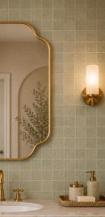 Messing Spiegel met Getrapte Hoeken – Handgemaakte Marokkaanse Wandspiegel – Productfoto 4