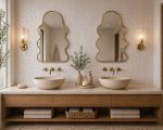 Wavy Arch Brass Mirror handmade Moroccan brass frame