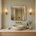 Rounded Rectangle Brass Mirror handcrafted with a solid brass frame for bathroom wall décor